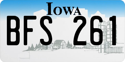 IA license plate BFS261