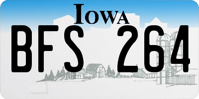 IA license plate BFS264