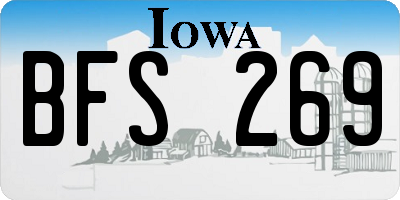IA license plate BFS269