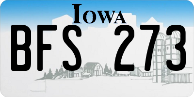 IA license plate BFS273