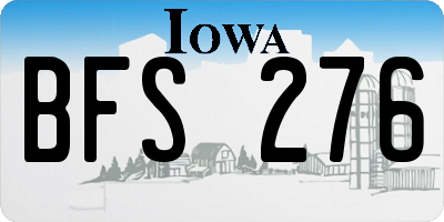 IA license plate BFS276