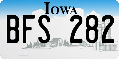 IA license plate BFS282