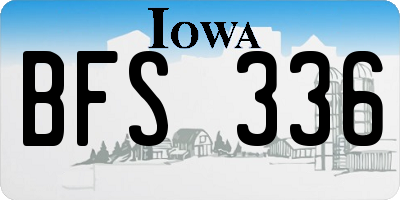 IA license plate BFS336