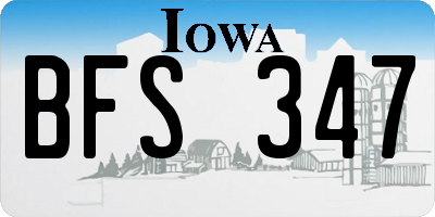 IA license plate BFS347