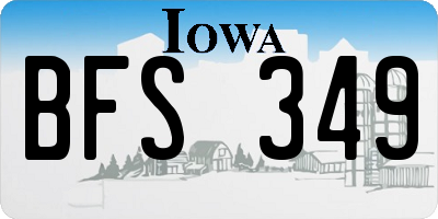 IA license plate BFS349