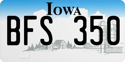 IA license plate BFS350