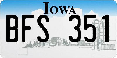 IA license plate BFS351