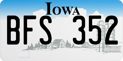 IA license plate BFS352