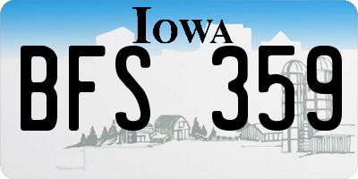IA license plate BFS359
