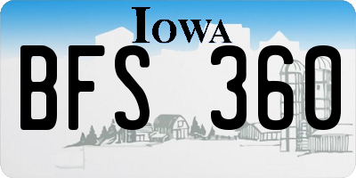 IA license plate BFS360