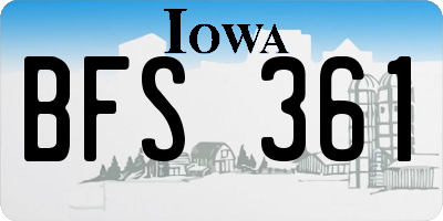 IA license plate BFS361