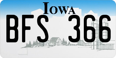 IA license plate BFS366