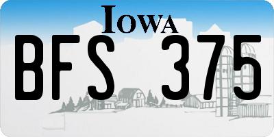 IA license plate BFS375