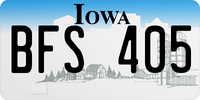 IA license plate BFS405