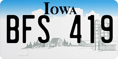 IA license plate BFS419