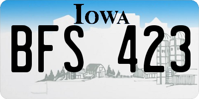 IA license plate BFS423