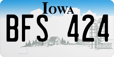IA license plate BFS424