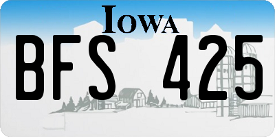IA license plate BFS425