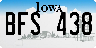 IA license plate BFS438