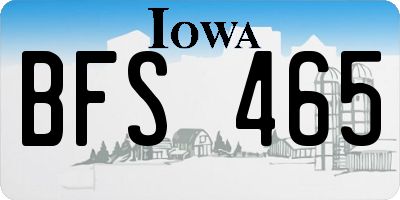 IA license plate BFS465