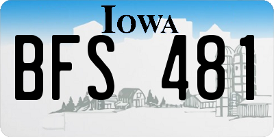 IA license plate BFS481