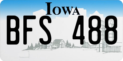 IA license plate BFS488