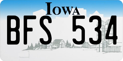 IA license plate BFS534