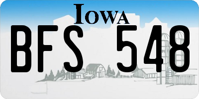 IA license plate BFS548