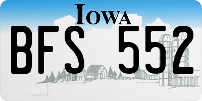 IA license plate BFS552