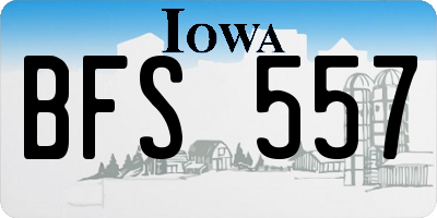 IA license plate BFS557