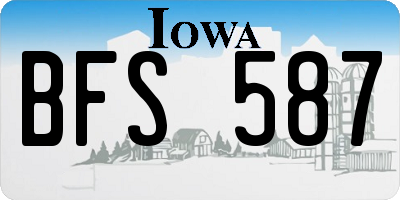 IA license plate BFS587
