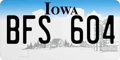 IA license plate BFS604
