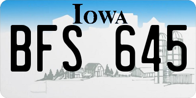 IA license plate BFS645