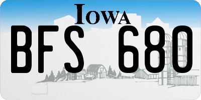 IA license plate BFS680