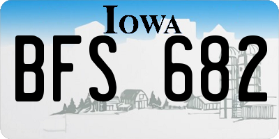 IA license plate BFS682