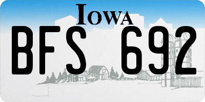 IA license plate BFS692