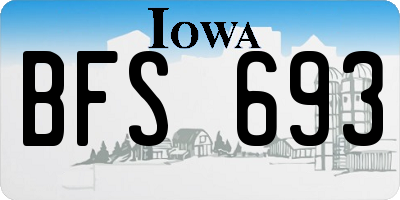 IA license plate BFS693