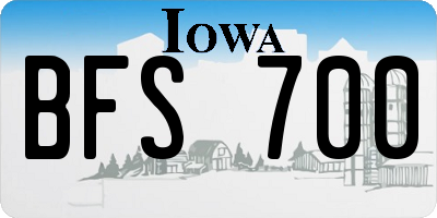 IA license plate BFS700