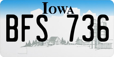 IA license plate BFS736