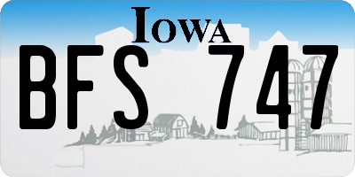 IA license plate BFS747