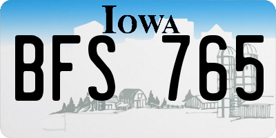 IA license plate BFS765