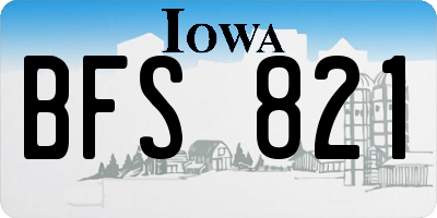 IA license plate BFS821