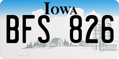 IA license plate BFS826
