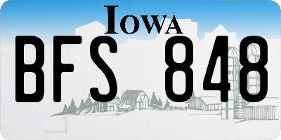 IA license plate BFS848