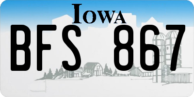 IA license plate BFS867