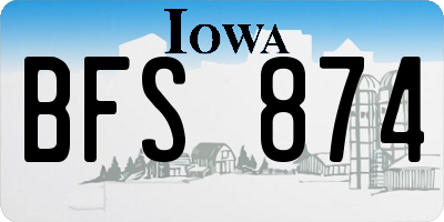 IA license plate BFS874