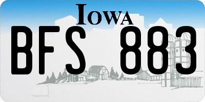 IA license plate BFS883