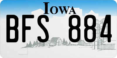 IA license plate BFS884