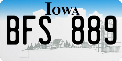 IA license plate BFS889