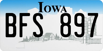 IA license plate BFS897